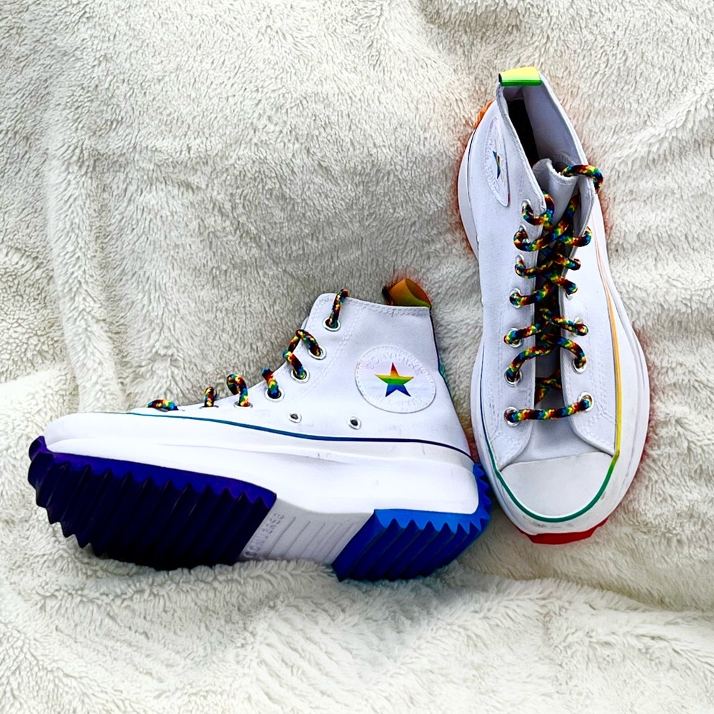 EUC Converse Chuck Taylor Pride Run Star High Hike Sneakers Size 7 Woman/5.5 Men - Picture 4 of 16